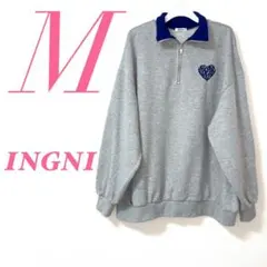 INGNI イング ハーフジップスウェット グレー M 韓国ストリート