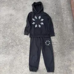 adidas ブラックフード付きスウェットセット