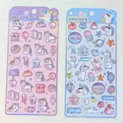 3D立体シール 2枚セット ユニコーン