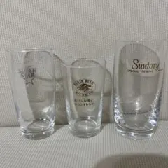 昭和レトロ サッポロ キリン サントリー　ビールコップ 3個セットのサムネイル
