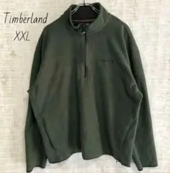 ティンバーランド　Timberland　刺繍　ハーフジップ　フリース　カーキ