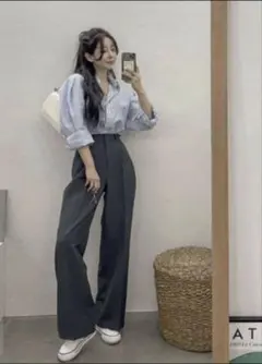 GRL センタープスストレートパンツ