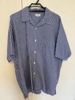 BEAMS ギンガムチェック半袖シャツ