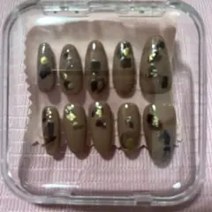 ブラウン ゴールド 黒 ネイルチップ 10個セット