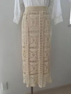 ★SHOO・LA・RUE　クロシェ編み ニットナロースカートのサムネイル