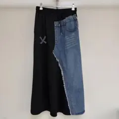 LUC ドッキングスカート スウェット デニム切替