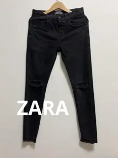 ZARA ダメージ　ジーンズ　ブラック EUR 38