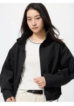 【ユニクロ】ウィンドプルーフスタンドブルゾン/ブラック/サイズL/UNIQLO