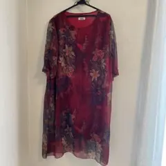 シフォンワンピース　赤 4XL