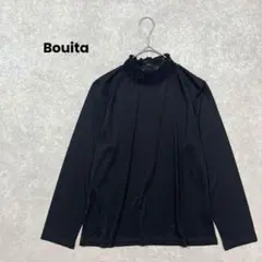 Bouita レース切替ハイネック　黒　シンプル　綺麗め　上品　オフィス　長袖