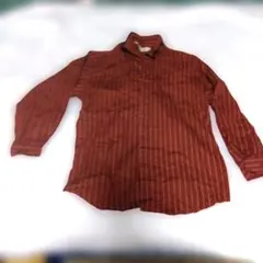 ヴィンテージHommes Stuff ブラウンストライプ長袖シャツフリーサイズ