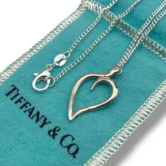 極美品 TIFFANY ティファニー ネックレス オープンハート リーフ 925