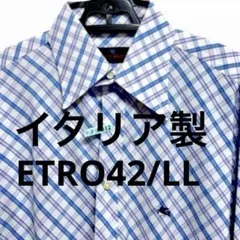 【極美品】ETRO エトロ バイアスチェックシャツペガサス刺繍 42 イタリア製のサムネイル