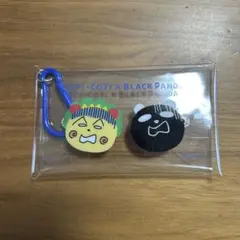 イオン　コジコジ ブラックパンダ 推しカラーマルチケース ブルー　青　テープ跡