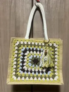 【おしゃれ♥】グラニースクエアバッグ キーホルダー付き