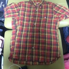 エーグル チェックシャツ 赤 黄 コットン