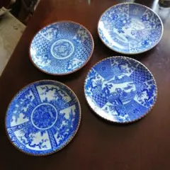 伊万里　染付大皿　4種　30.5～31cm　明治～大正期