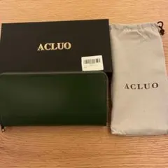ACLUO グリーン 長財布 レディース 収納袋付き