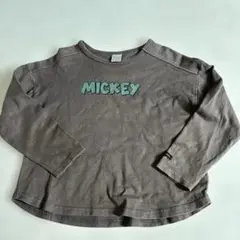 ミッキー 長袖カットソー ブラウン　フタフタ