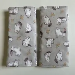 ノルウェージャンフォレストキャット柄グレー　ハンドメイドエルゴよだれカバー