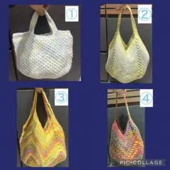 【ハンドメイド】カラフルなニットグラニーバッグ　Ｈ⑩