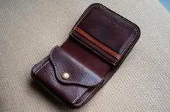 レザークラフト　ハーフウォレット　コンパクト財布