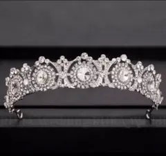 ウェディング　ロイヤルティアラ　豪華　シルバー　ブライダル　結婚式　王冠　新品