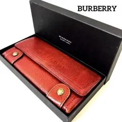 ✨美品✨BURBERRY フルレザー　がま口長財布　ノバチェック