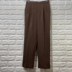グローバルワーク ウツクシルエットテーパードパンツ ブラウン Mサイズ
