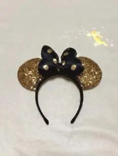 Disney ミニー カチューシャ ゴールド スパンコール