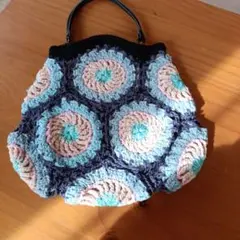 かぎ針編みトートバッグ カラフル