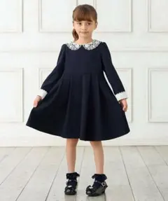 ANY KIDS anyfam レース襟付き長袖ワンピース 取外し可能 エニィ