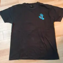 黒 Tシャツ 青い手 デザイン