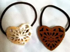 ハート型ヘアゴム2個セット