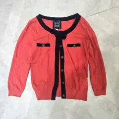 Cynthia Rowley カーディガン レッド ブラック リボンのサムネイル