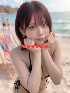 女性ポートレート写真 海辺 ビキニ