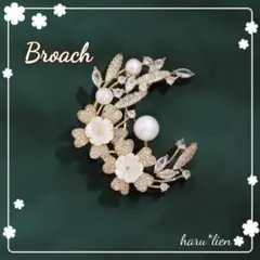 新品 ブローチ ゴールド パール 桜 花 卒業式 入学式 セレモニー 華やか m