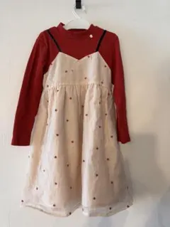 petit main ハート刺繍ワンピース