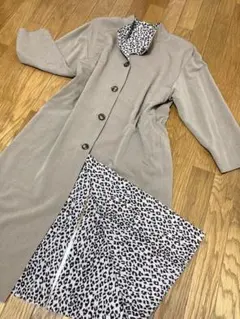 レオパード柄裏地 ベージュトレンチコート