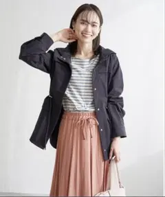 Ikka ネイビー フード付き マウンテンパーカー