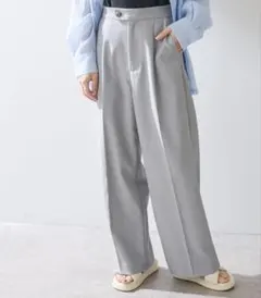 センタープレスハイウエストワイドパンツ