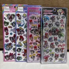 パワーパフガールズ　プチドロップステッカー・キャンディグリッターシール4枚セット