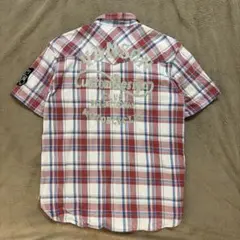 VANSON 半袖　チェックシャツ　Lサイズのサムネイル