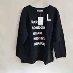 パーソンズ　グラフィックレタードTシャツ/L/ブラック