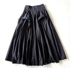 ■美品FRAY I.D 【定価23100】タックタフタロングスカートブラックS