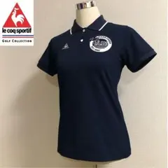 ルコックゴルフ ポロシャツ ウェア レディース ネイビー Lサイズ