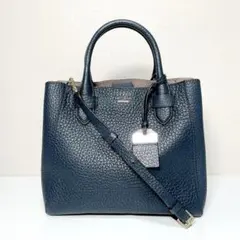 ♡極上のシボ革♡大人の品格を格上げ✨kate spade 2WAYバッグ　紺