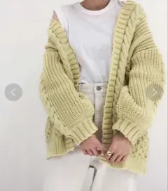 ADAM ET ROPE' ライトケーブルボリュームカーディガン