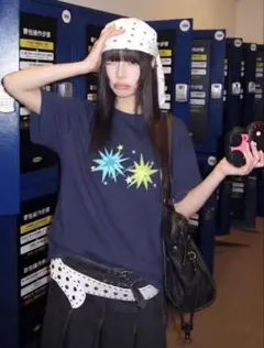 Tシャツ y2k opium archive グランジ 00s 半袖 ブルー 紺