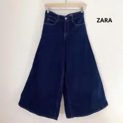 ZARA ダークブルー ワイドデニム バギーデニム 34